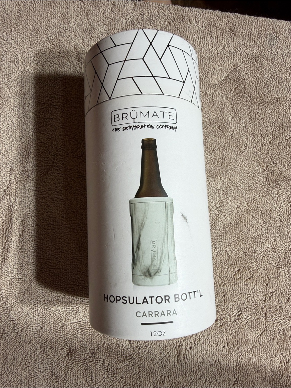 BrüMate Hopsulator Bott'l Insulated Bottle Cooler - Carrara White